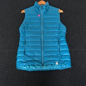 REI Co-op Down Puffer Vest Teal Blue Zip Front Insulated Women's Medium